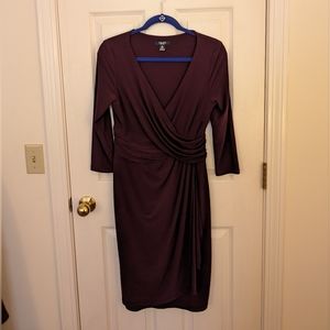 Chaps faux wrap dress size M.